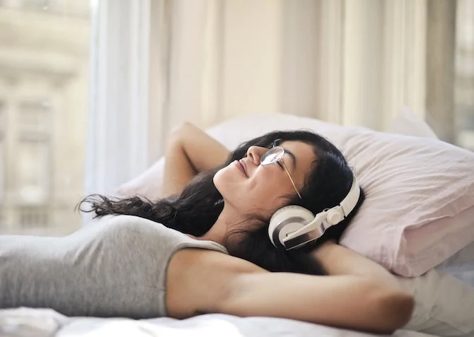 Listening to music in bed for spring