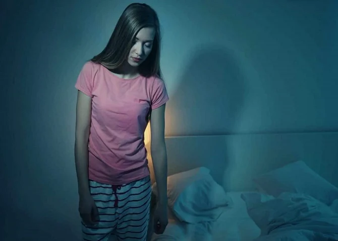 woman sleepwalking