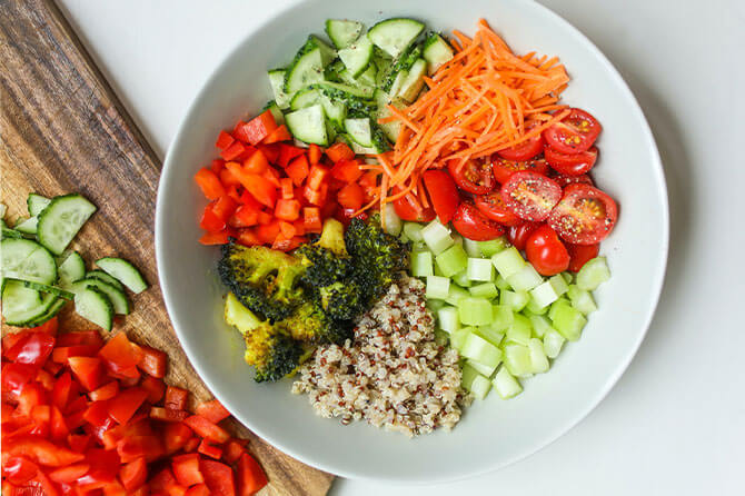 Meal made of healthy food